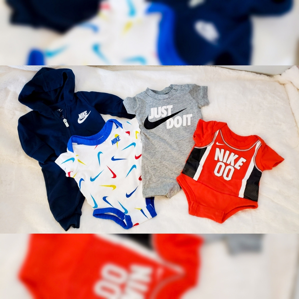 4 NB Baby Nike Onesies
